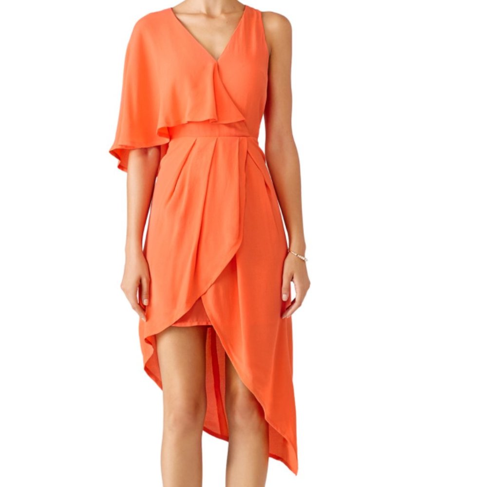 Elliatt Coral Asymmetrical Wrap Dress sz XS